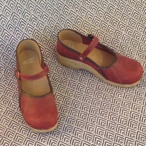 Red Dansko Mary Jane Clogs
